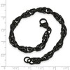 Black Bow Jewelry Mens 6mm Black Plated Stainless Steel Fancy Link Chain Bracelet, 9 In - 4 of 4