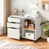FDW 3 Drawer Lateral File Cabinet Mobile File Cabinet with Open Storage Shelves Office Printer Stand & Under-Desk Organizer with Wheels - 2 of 4