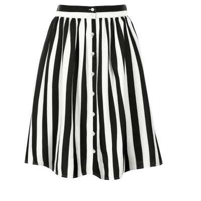 Black and white outlet a line skirt