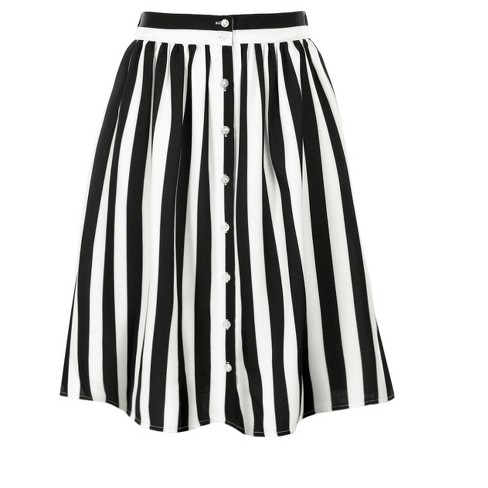 Ladies black and outlet white striped skirt