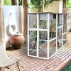 Wooden Catio Outdoor Cat Enclosure, Outdoor Cat House With Weatherproof, Large Solid Wood Cat Cage Playpen With 6 Jumping Platforms-Cuddlewood - 3 of 4