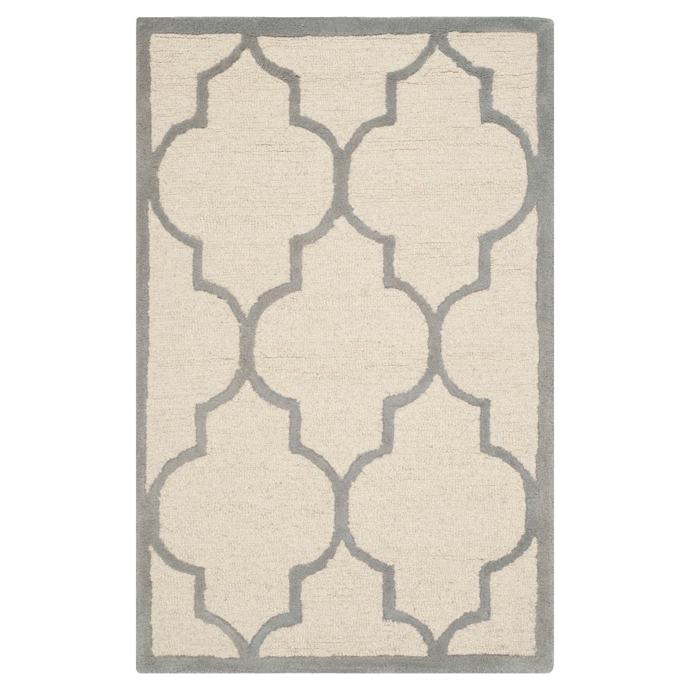 2'x3' Geometric Accent Rug Ivory/Silver - Safavieh