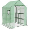 NicBex 4.6'x4.7' Greenhouse with Mesh Door and Vent Windows, UV protective for Growing Flowers, Herbs, Vegetables, Saplings, Green - 2 of 4