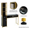 Barber Salon Station, Dresser Salon Station With Lockable Drawer, Left Shelf, Storage Cabinet, Beauty Spa Equipment, Barber Station Storage Cabinet - 3 of 4