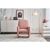 Cotton Linen/Teddy Fabric Nursery Rocking Chair, Upholstered Accent Chair With Adjustable Footrest and Pocket 4W -ModernLuxe - 2 of 4