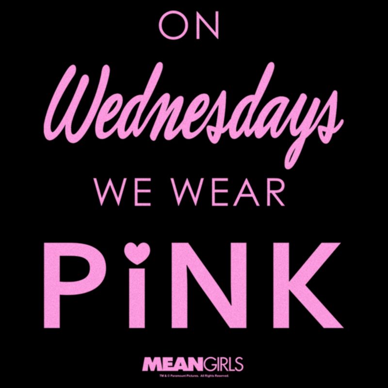 Women's Mean Girls On Wednesdays We Wear Pink Official Logo T-Shirt, 2 of 5