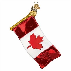 Old World Christmas Glass Blown Ornament for Christmas Tree, Canadian Flag - 1 of 4