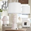 ROTTOGOON 26.5" Table Lamps Farmhouse Rustic USB C+A Ports AC Outlet 3 Way Touch Control Resin White 2-Pack - 3 of 4