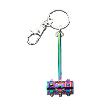 SalesOne LLC Birds of Prey Harley Quinn 3D Mallet with Rainbow Finish Metal Key Chain