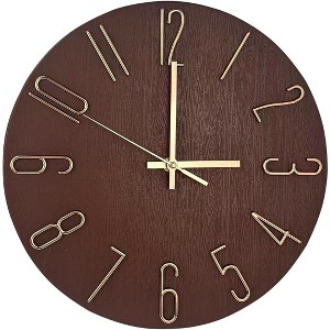 12 inch Silent Wall Clock, Battery Powered Wall Clock Suitable for Home, Office, Kitchen, School, Bedroom, Living Room - 1 of 4