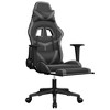 vidaXL Massage Gaming Chair with Footrest, Black&Gray, Faux Leather - 3 of 4