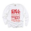 Simply Sage Market Women's Love More Worry Less Long Sleeve Garment Dyed Tee - 2 of 3