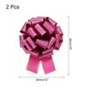 Unique Bargains Christmas Wedding Car Basket Gift Wrapping Large Organza Pull Bow 2 Pcs - 2 of 4