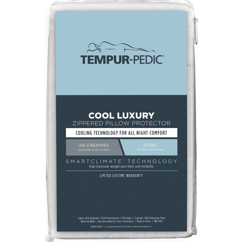 Cool Luxury Pillow Protector with Zipper Closure - Tempur-Pedic, 3 of 4