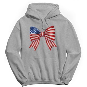 Rerun Island Men's American Bow Americana 4Th Of July Long Sleeve Graphic Cotton Sweatshirt Hoodie - 1 of 4