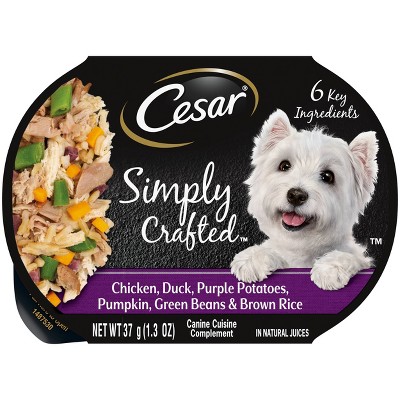 Cesar Simply Crafted Wet Dog Food with Chicken, Duck, Pumpkin, Potato & Green Beans - 1.3oz