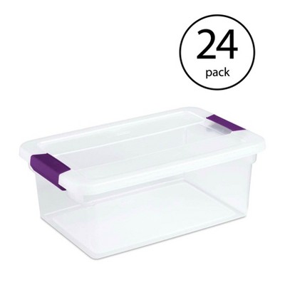 Sterilite 15 Qt. Plastic Stackable Storage Container Tote with Lid (24 Pack)