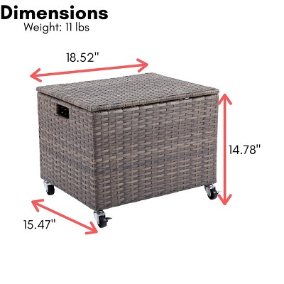 Tan Mobile Synthetic Rattan Legal Size File Cabinet with Wheels