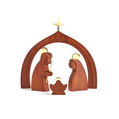 Nambe Wood Holy Family - 4-Piece Nativity Set