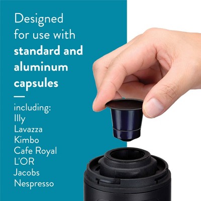 Portable Black Metal Espresso Machine with Dual Heating Element