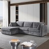 113"Modern Sectional Couches For Sale,Gray 3 Seater Recliner Sofa,Modular Sofa With Recliner,Chenille Knock Down Sofa Couch,Lounge Sofa-Cuddlewood - 2 of 4