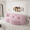PAGED Modern Floor Sofa with 2 Pillows, Foam-Filled Sleeper Sofa Bed with Teddy Fabric for Living Room, Apartment, No Assembly Required - 2 of 4