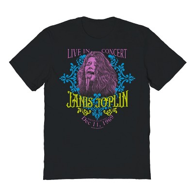 Janis Joplin Men's Singing Pose Short Sleeve Graphic Cotton T-Shirt