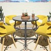 GDFStudio Judith Modern 35" Metal Round Dining Table with Glass Top - 4 of 4
