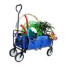 VisioGear Portable Folding Beach Wagons with Wheels, Portable Carts with Adjustable Handle, Blue, 37"*20"*45" - 4 of 4
