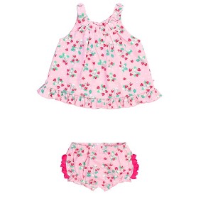 RuffleButts Baby/Toddler Knit Swing Top and Bloomer Set - 1 of 4