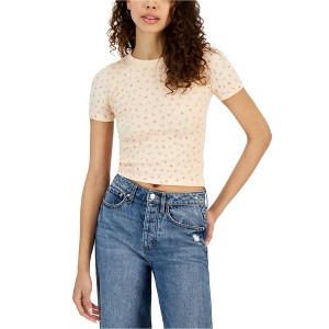 Hippie Rose Womens Ribbed Crew Neck Basic T-Shirt - 1 of 2