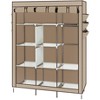 Portable Wardrobe Storage Closet Clothes Organizer High-Leg Non-Woven Fabric Assembled Cloth Wardrobe Beige - 2 of 4