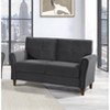 TiramisuBest Modern Dark Gray Loveseat Sofa, Textured Fabric 2-Seater Couch with Rounded Arms, Attached Cushions for Living Room, Bedroom - 2 of 4
