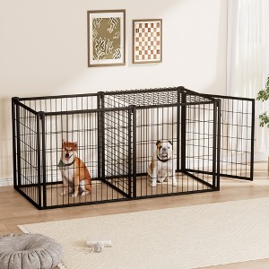 Grungis 47.2" Dog Crate for Small Medium Dogs,Farmhouse Wooden Dog House with Top,Dog Kennel for Indoor - 1 of 4