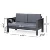 Sapphtopaz Patio Sofa with Shutter-Slat Design & Water-Resistant Cushions, Acacia Wood Outdoor Sofa, Outdoor Club Chair, Outdoor Sofa Chair - 3 of 4