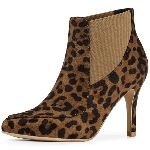 Allegra K Women's Pointed Toe Stiletto High Heel Booties - 1 of 4