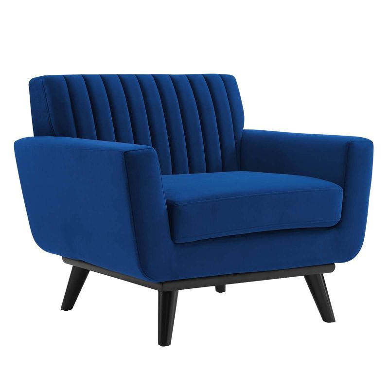 Engage Channel Tufted Performance Velvet Armchair Navy - Modway, 2 of 4
