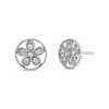 Haus of Brilliance Silver Diamond Accent Star and Wheel Milgrain Style Stud Earrings - 2 of 4