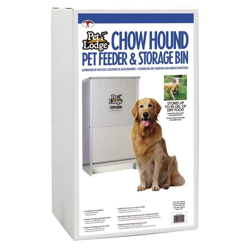 Little Giant CH50 Indoor and Outdoor Dry Food Automatic Heavy Gauge Steel Dog Feeder Chow Hound 50 Pound Capacity (2 Pack), 3 of 4