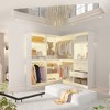 Aheaplus Wood Closet System, Freestanding Closet Organizer with Drawers and Mirror - 2 of 4