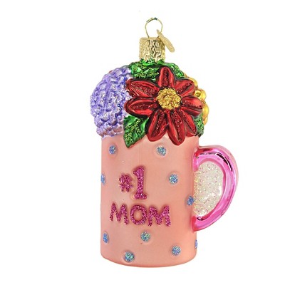 Old World Christmas 4.0 Inch Best Mom Mug Tree Ornament , Number One Unconditional (1PC)