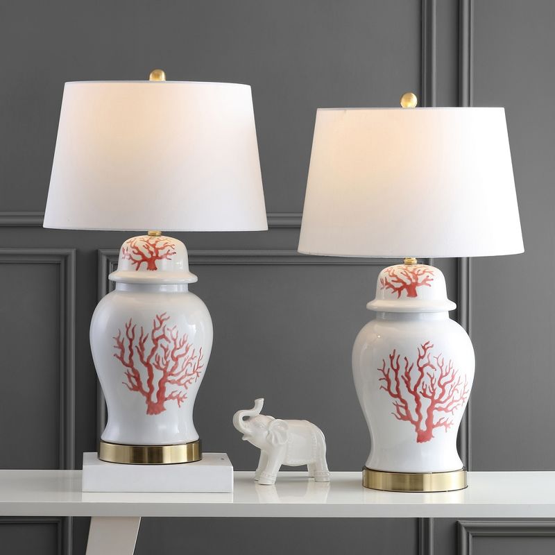 Emory Table Lamp (Set of 2) - Red/White - Safavieh., 4 of 9