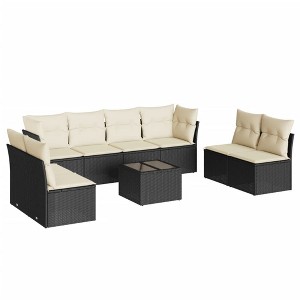 vidaXL Garden Sofa Set Black, Cream White - 1 of 4