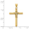 Black Bow Jewelry 14k Yellow Gold Hollow Tube Rope Cross Pendant - 4 of 4