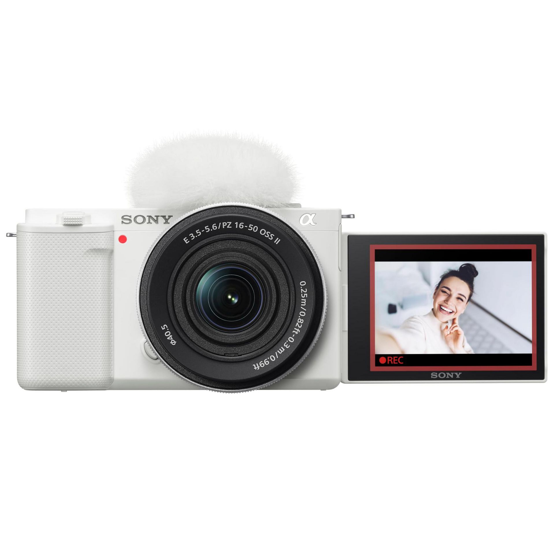Sony Alpha ZV-E10 - APS-C Interchangeable Lens Mirrorless Vlog Camera Kit - White, ZVE10KW