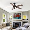 Airsurfer 52" Matte Black Ceiling Fan with 5 Reversible Dual-Color Wood Blades, Quiet DC Motor, and Remote Control for Indoor Use - 3 of 4