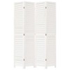 vidaXL Room Divider 4 Panels White Solid Wood Paulownia - 4 of 4
