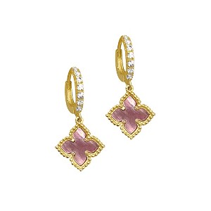 Adornia Floral Mother of Pearl Drop Earrings - 1 of 4
