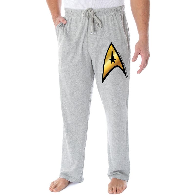 Star Trek Men's The Original Series Command Starfleet Insignia Pajama Pants Heather Grey, 1 of 4