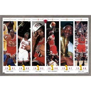 Trends International Michael Jordan - Championships Framed Wall Poster Prints - 1 of 4
